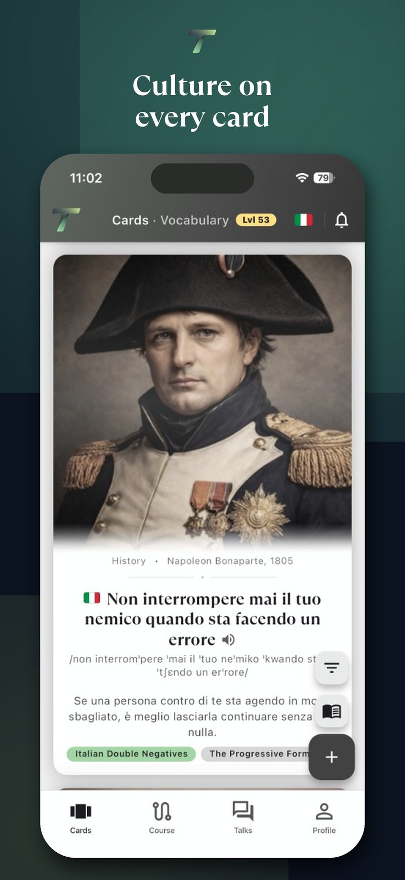 Talivo Napoleon quote card